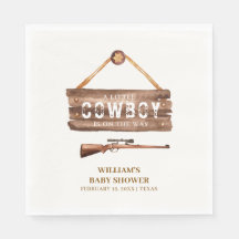 Rustic Wooden Vilda western Cowboy Gun Baby Shower
