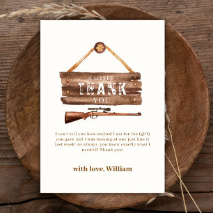 Rustic Wooden Vilda western Cowboy Gun Baby Shower Tack Kort