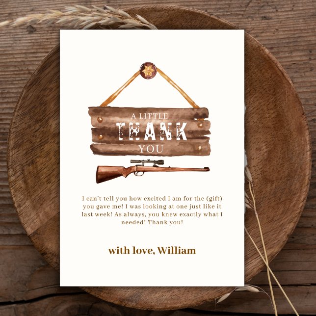 Rustic Wooden Vilda western Cowboy Gun Baby Shower Tack Kort (Rustic Wooden Wild West Cowboy Gun Baby Shower Thank You Card)
