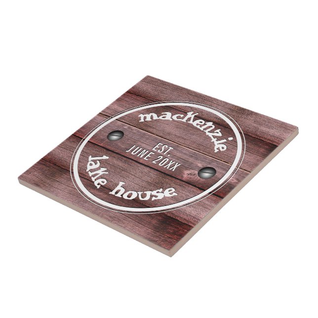 Rustic Wooden Weasted Fence Faux Engraved Kakelplatta (Sidan)