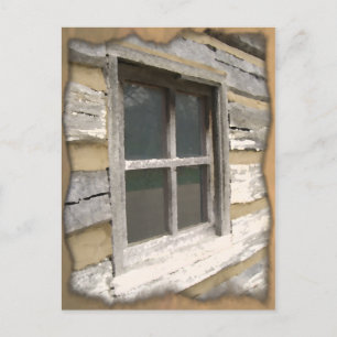Rustic Wooden Window Vykort