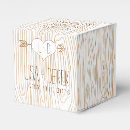 Rustic Woodgrain-bröllopsruta Presentaskar