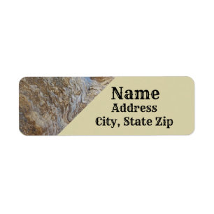 Rustic Woodgrain Mönster Photo Brown Driftwood Returadress Etikett