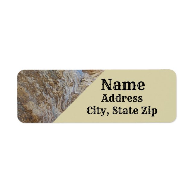 Rustic Woodgrain Mönster Photo Brown Driftwood Returadress Etikett (Framsidan)