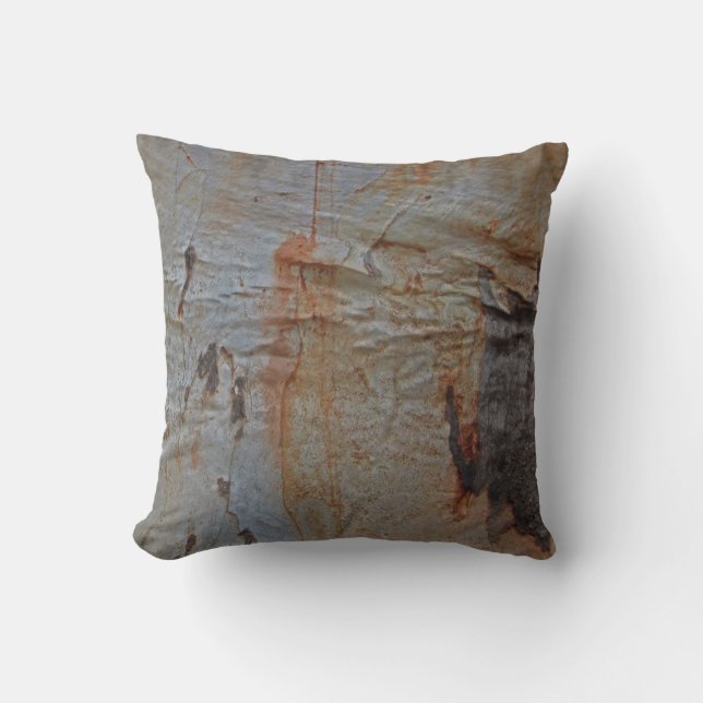Rustic Woodgrain Träd Bark Photo Brown Nature Kudde (Framsida)