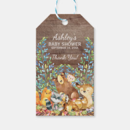 Rustic Woodland Animals Baby Shower Favor Gift Mär Presentetikett