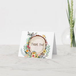 Rustic Woodland Animals Baby Shower Greenery Tack Kort