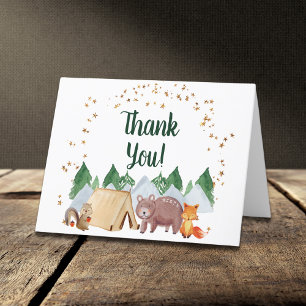 Rustic Woodland Animals Baby Shower Tack Kort