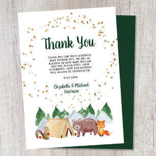 Rustic Woodland Animals Baby Shower Tack Kort