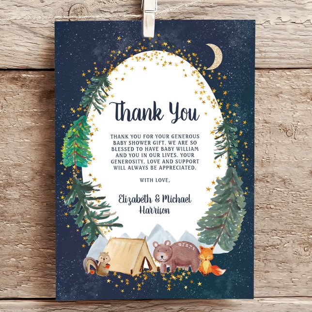 Rustic Woodland Animals Baby Shower Tack Kort (Skapare uppladdad)