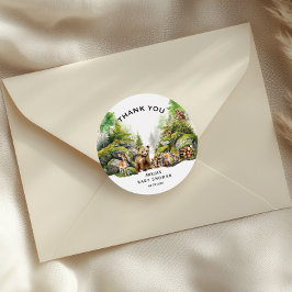 Rustic Woodland Animals Baby Shower Tack Runt Klistermärke