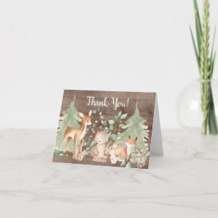 Rustic Woodland Animals Baby Shower Tackkort