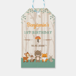 Rustic Woodland Animals Birthday Baby Shower Presentetikett
