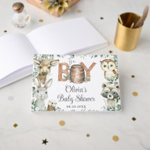 Rustic Woodland Animals Greenery Boy Shower