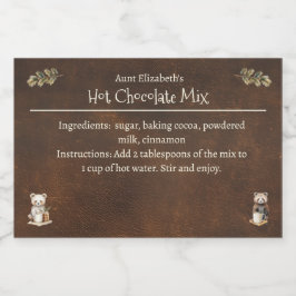 Rustic Woodland Animals Hett Cocoa Mix Mat Etiketter