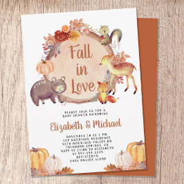 Rustic Woodland Animals - Höstbabystövel Inbjudningar