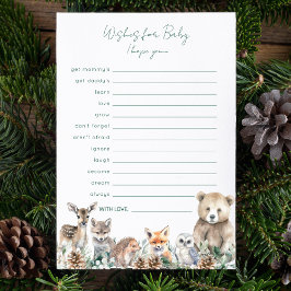Rustic Woodland Animals Önskemål för Baby Game Rådkort