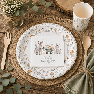 Rustic Woodland Åsnedoft Babyshower | Pappersservett