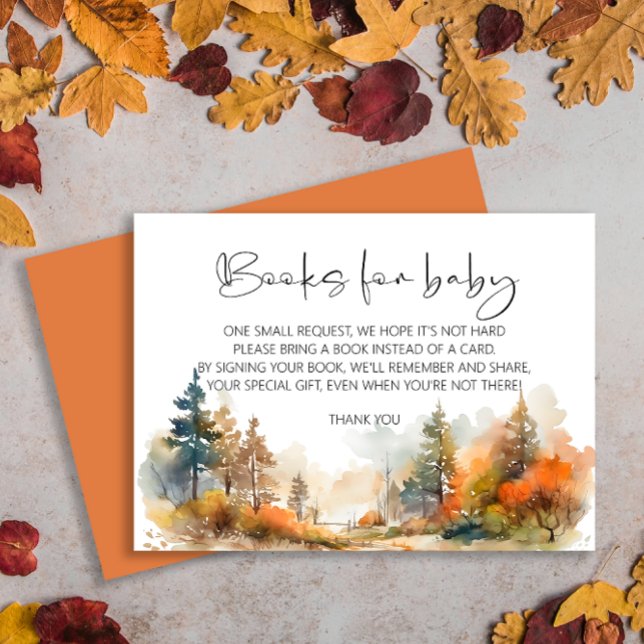 Rustic Woodland Autumn Forest bokar för baby Tilläggskort (Skapare uppladdad)