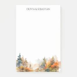 Rustic Woodland Autumn Forest Post-it Block