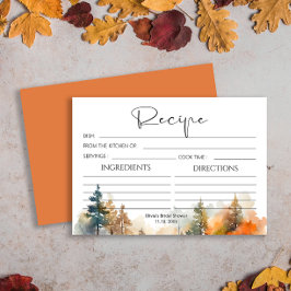 Rustic Woodland Autumn Recipe Card