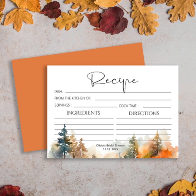 Rustic Woodland Autumn Recipe Card (Skapare uppladdad)