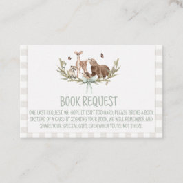 Rustic Woodland Baby Shower Book Request Insert Lojalitetskort