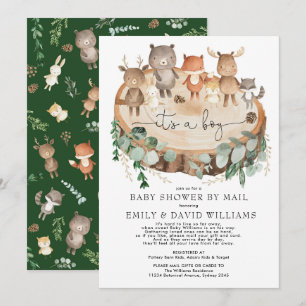 Rustic Woodland Baby Shower by Mail Forest Animals Inbjudningar
