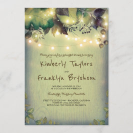 Rustic Woodland Barn Ljus Rehearsal Dinner Inbjudningar