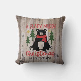 Rustic Woodland Barn Wood Bear-jul Kudde