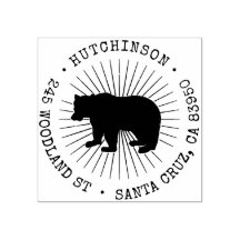 Rustic Woodland Bear Round Returadress