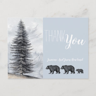 Rustic Woodland Bears Baby Shower Tack Vykort