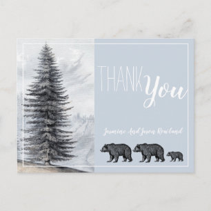 Rustic Woodland Bears Baby Shower Tack Vykort