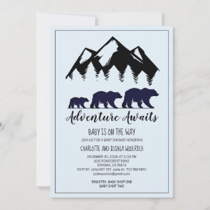 Rustic Woodland Bears Blue Boy Shower