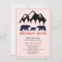 Rustic Woodland Bears Rosa Flicka Baby Shower