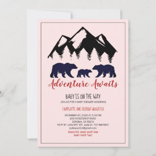 Rustic Woodland Bears Rosa Flicka Baby Shower