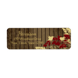 Rustic Woodland Birds Helgdag Adress Returadress Etikett