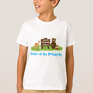 Rustic Woodland Birthday Party Animals Brother T Shirt