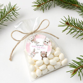 Rustic Woodland Blommigt Boho Girl Baby Shower Runt Klistermärke