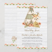 Rustic Woodland Boho Virtuell Baby Shower