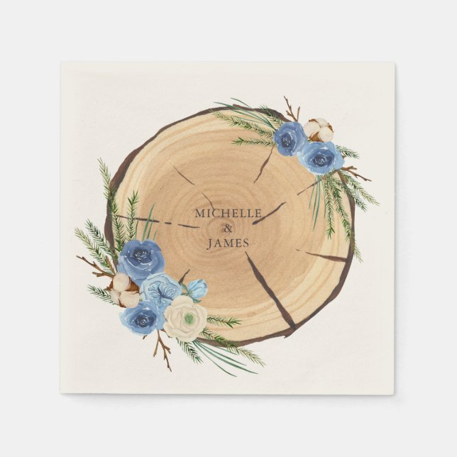 Rustic Woodland Bröllop Teme Pappersservett (Framsidan)