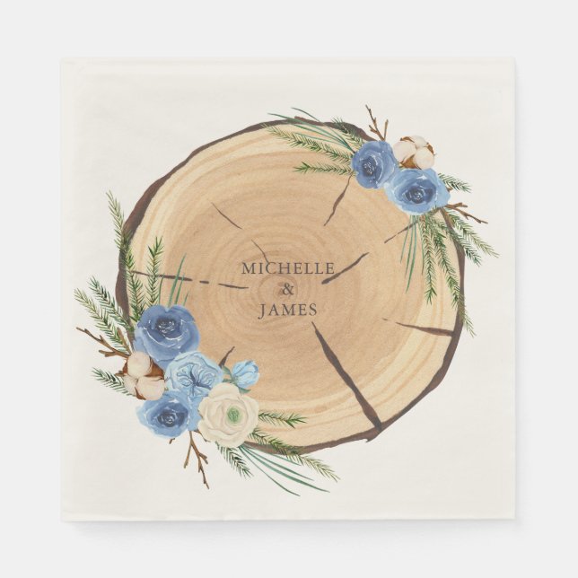 Rustic Woodland Bröllop Teme Pappersservett (Framsidan)