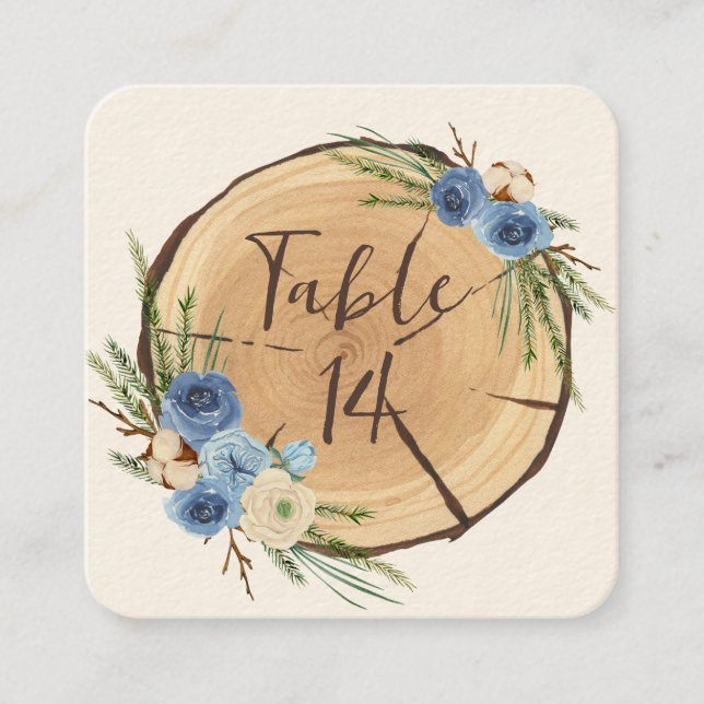 Rustic Woodland Bröllop Theme Bord Card Tidsbeställning Kort (Framsida)