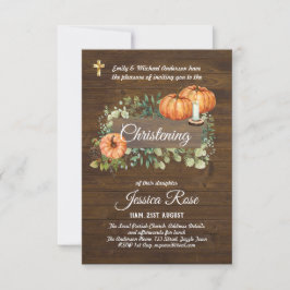 Rustic Woodland Christening Inbjudan Baptism