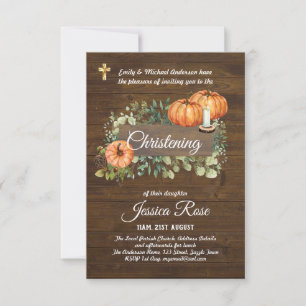 Rustic Woodland Christening Inbjudan Baptism