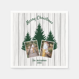Rustic Woodland Christmas Photo Pappersservett