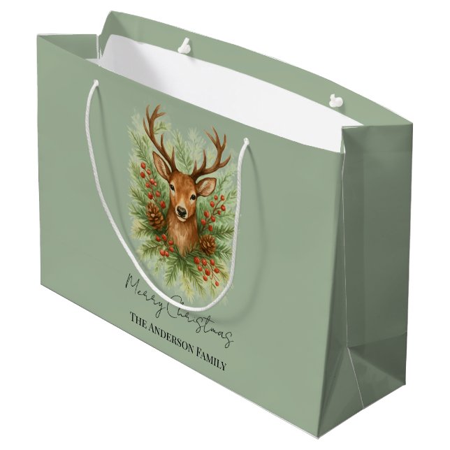 Rustic Woodland Deer Head with Winter Foliage -  (Baksidan Vinklad)