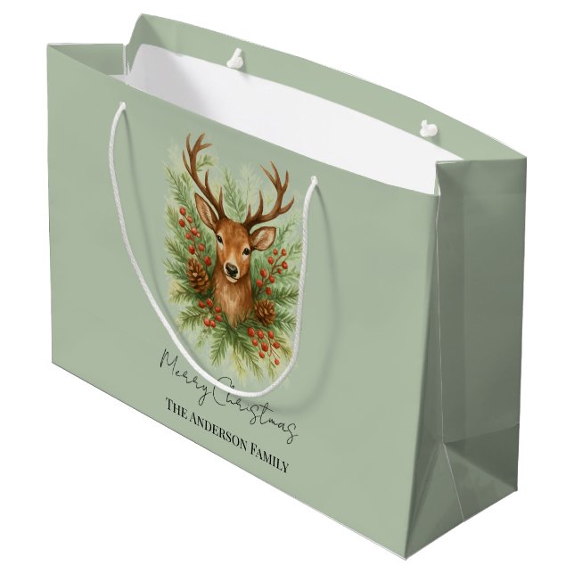 Rustic Woodland Deer Head with Winter Foliage -  (Baksidan Vinklad)