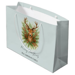 Rustic Woodland Deer Head with Winter Foliage - 