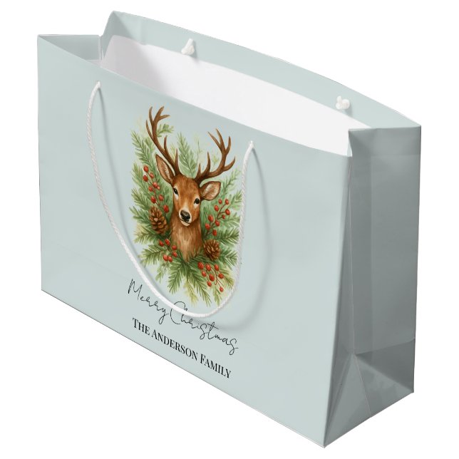 Rustic Woodland Deer Head with Winter Foliage -  (Baksidan Vinklad)